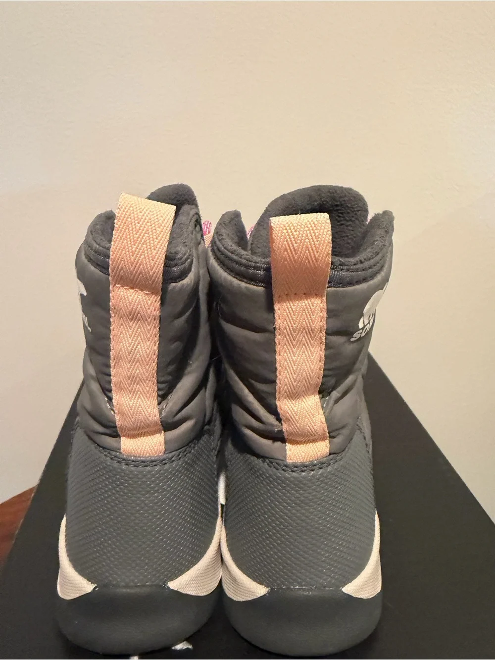 Sorel Gray Winter Boots with Pink Laces - Kids